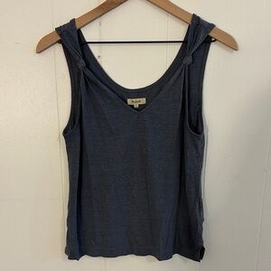 Madewell Slate Blue Knotted Tank Top